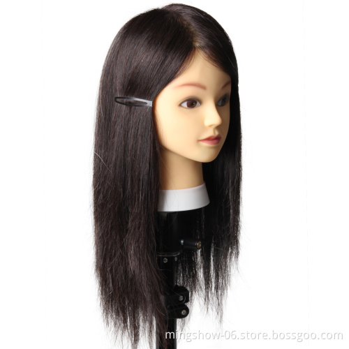 training mannequin head with human hair for training